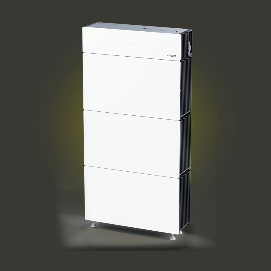 SolarEdge Nexis Speicher aus drei gestapelten Batterieblöcken